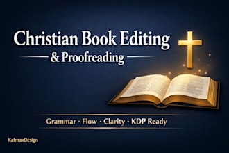 do christian book editing and proofreading for pastors and KDP authors
