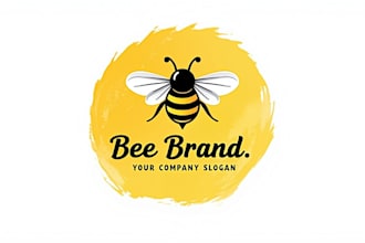 design awesome honey bee logo  just in 12 hours