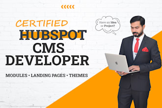 hubspot custom website development, landing page and modules