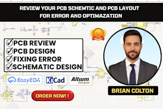review your pcb schematic and pcb layout for errors and optimization