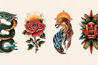 create custom traditional tattoo logo designs
