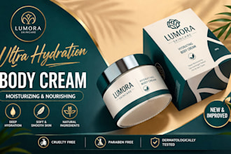 design realistic cosmetic jar mockup for skincare brand