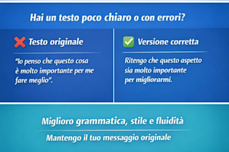 correzione riscrittura testi cv email articoli contenuti