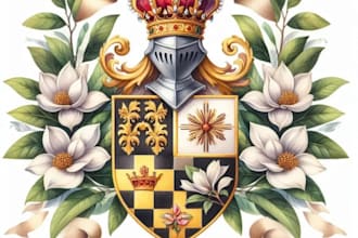 design a custom coat of arms family crest heraldry logo