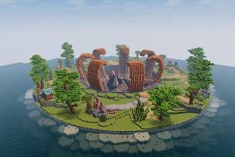 build immersive low poly environments for your game,volcano map,minecraft,tycoon
