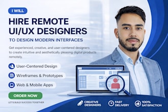 provide UI UX designers remote team for web and mobile app project