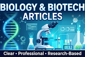 write biology and biotech articles based on research