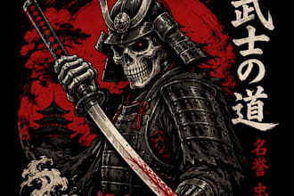 design traditional japanese samurai design