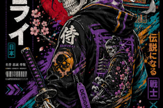 design traditional japanese samurai design