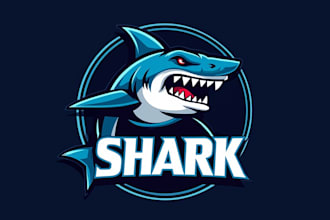 make an amazing angry shark logo in very short time