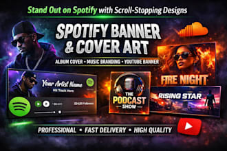 design spotify banner, spotify cover art, album cover, music banner, youtube