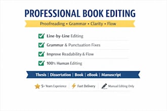 edit and proofread your book for grammar and clarity