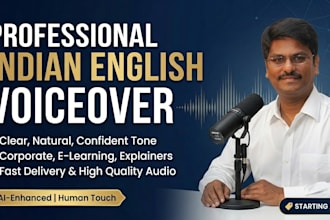 create professional indian english voiceover for corporate trainings