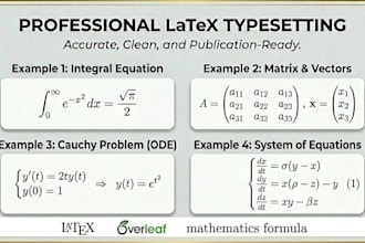 professionally typeset complex math equations in latex and overleaf