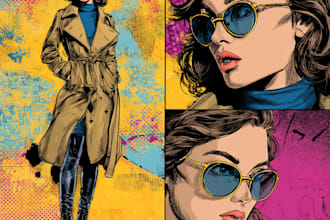 draw custom vintage comic book art retro pop art covers