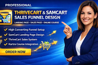 create thrivecart funnel samcart sales page landing page kartra online course