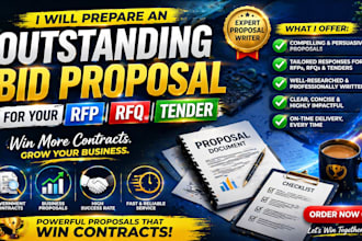 prepare an outstanding bid proposal for rfp rfq tender winning contracts