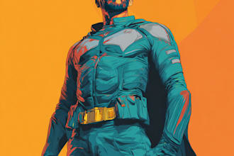 illustrate a superhero pop art portraits