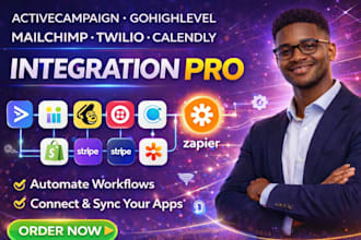 activecampaign gohighlevel mailchimp twilio calendly shopify stripe zapier pro