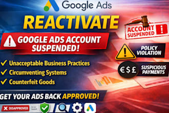 fix suspended disapproved counterfeit product google ads policy issue and appeal