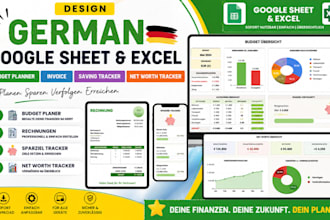 design german google sheet excel budget planner invoice saving net worth tracker
