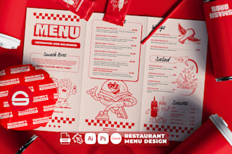 design trending restaurant menu, food menu or digital menu