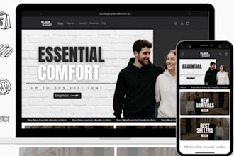 design shopify clothing website or streetwear website on wordpress, wix etsy pod