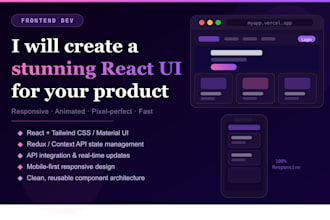 create a stunning react js frontend UI with tailwind CSS