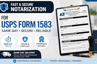 provide fast and secure notarization for usps form 1583 same day  delivery