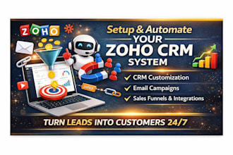 setup zoho CRM, zoho  campaigns, workflows, zoho automation and integrations
