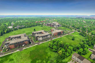 visualize 3d architectural masterplan,community housing render,for real estate