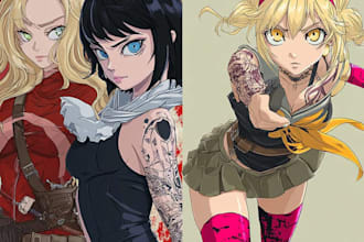 draw an anime character illustration for commercial use