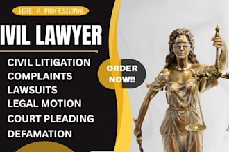be expert civil lawyer for legal drafting, complaints, civil dispute, tort claim