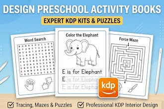 design low content book preschool children activity book for KDP authors