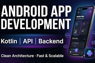 create android app with backend integration and api development