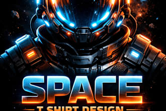 design unique space themed t shirt and astronaut graphics