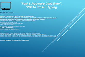 do the every tpe of data entery working