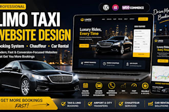design limousine website chauffeur website auto car rental taxi booking website