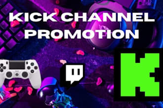 organic kick channel promotion to gain organic views chats and subs