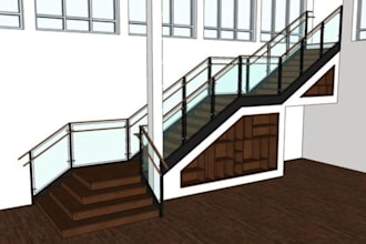 design staircase design in 2d and 3d modeling