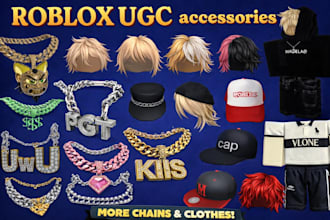 create custom roblox ugc accessories, chain, hair, and layered clothing