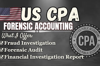 perform forensic accounting,fraud investigation and asset tracing for legal case