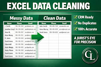 clean messy excel data, format and organize for CRM import