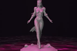 make 3d fantasy nsfw figurine, sculpt character, sfw model, fix 3d printing