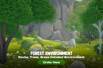 design 2d map and 3d low poly game environment in unity