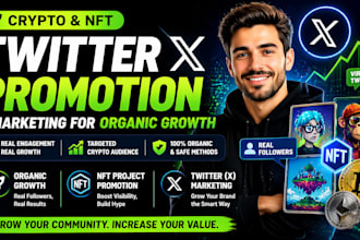 do crypto nft twitter promotion and marketing for x organic growth