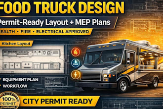 create food truck design food truck layout plan and mep drawings for city permit
