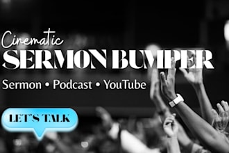 create church sermon bumper, intro outro, and motion graphics video