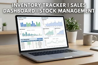 build ecommerce inventory excel tracker, stock, sales tracker, dashboard system