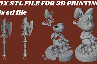 repair stl files, fix meshes and create custom 3d models for 3d printing
